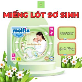 Miếng lót Molfix Thổ Nhĩ Kì thiên nhiên bông Organic Newborn 1 sơ sinh (NB1 90+10 , NB1 64+10 , NB2 60+6 )