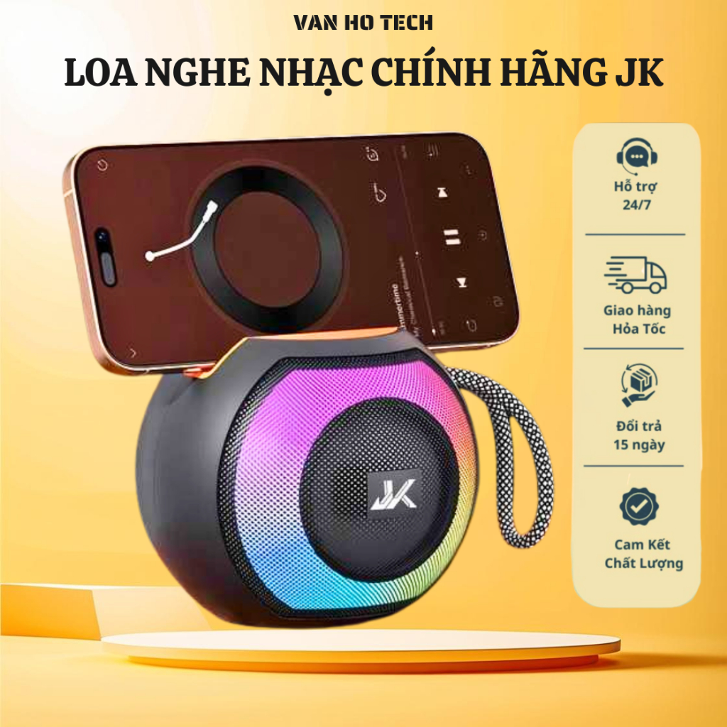 Loa nghe nhạc bluetooth cao cấp ,chính hãng JK, kết nối bluetooth, thẻ nhớ, bass căng, pin trâu,... 