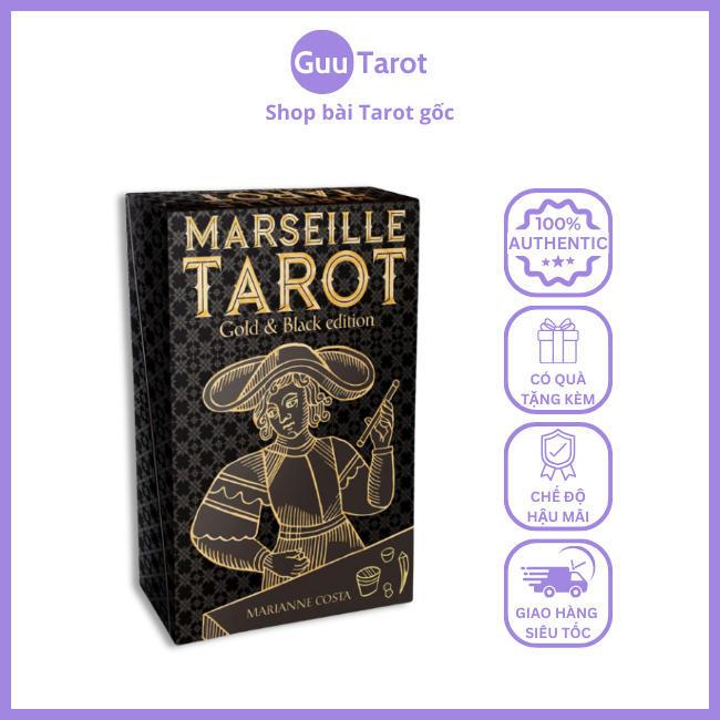 Bộ Bài Marseille Tarot Gold and Black Edition (Guu Tarot Shop)