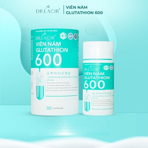 [nguyên mã] GLUTATHIONE 600 mg DR.LACIR, viên uống trắng sáng da mờ nám tàn nhang [glutathion 600mg 