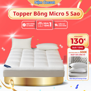 Nệm toppe dày 10cm Cosset tấm topper tiện nghi cao cấp không lo bị xẹp gấp gọn gàng khi không sử dụng