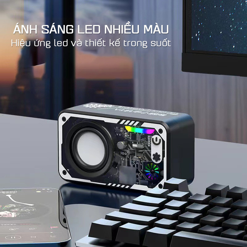 Loa Bluetooth không dây V1 Loa tích hợp RGB Âm nhạc sạc Subwoofer Mini ngoài trời Portable LED Flash