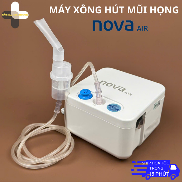 Máy Khí Dung Máy Xông Mũi Họng NOVA AIR Có Tính Năng Hút Dịch Mũi - Chuyên Điều Trị Viêm Phổi, Viêm Phế Quản, Xoang