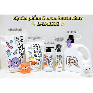 BỘ SẢN PHẨM NƯỚC GIẶT, NƯỚC XẢ, NƯỚC RỬA BÌNH, XỊT VẾT BẨN THUẦN CHAY K-MOM LALABEBE HÀN QUỐC