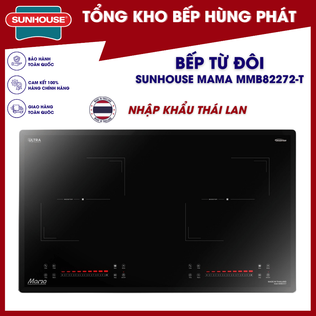 Bếp đôi điện từ Sunhouse Mama MMB 82272 MMB 888DI mới 2025 - Nhập khẩu nguyên chiếc Thái Lan