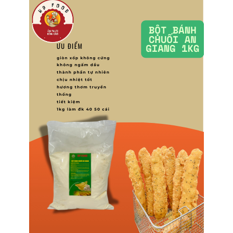bột bánh chuối An Giang gói 1kg giòn xốp không ngấm dầu không cứng