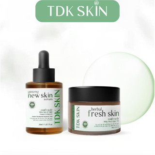 Combo Serum Newskin + bột rửa mặt Fresh Skin làm sạch , tẩy da chết cải thiện sẹo rỗ, mụn lâu năm - TDK SKIN
