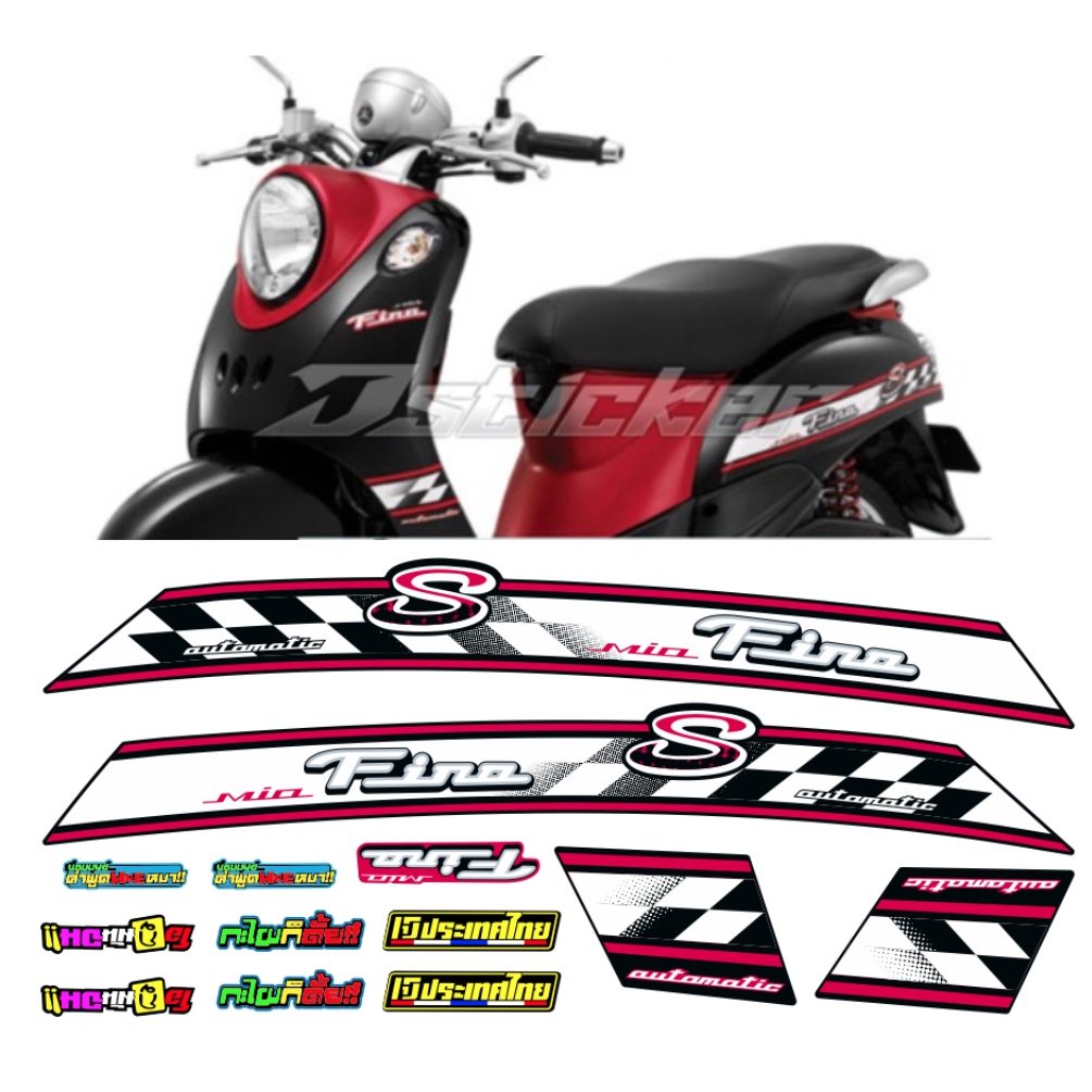 Tem rời Classico Fino S thái xe đen tem đỏ trắng