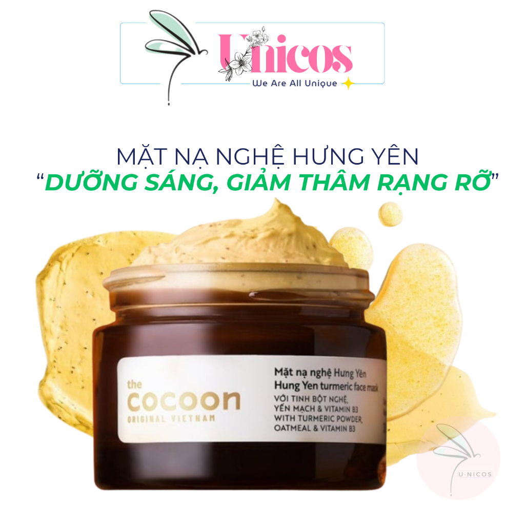 Mặt Nạ Nghệ Hưng Yên COCOON Giúp Da Mềm Mại Và Rạng Rỡ COCOON Turmeric Face Mask Unicos