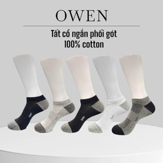  OWEN -  Tất nam cao cấp OWEN cổ ngắn chính hãng viền gót 100% cotton khử mùi 