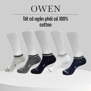 OWEN -Vớ/Tất cổ ngắn nam Owen cao cấp phối viền cổ thoáng khí 100% khử mùi