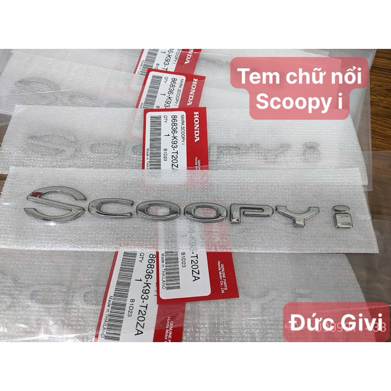 Tem chữ nổi Scoopy 2017-2019 chính hãng Honda Thailand