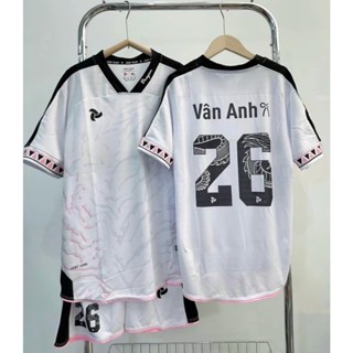 Bộ áo quần bóng đá,áo đá banh nam nữ xoáy trắng in tên số theo yêu cầu,áo thể thao chất liệu thun mè