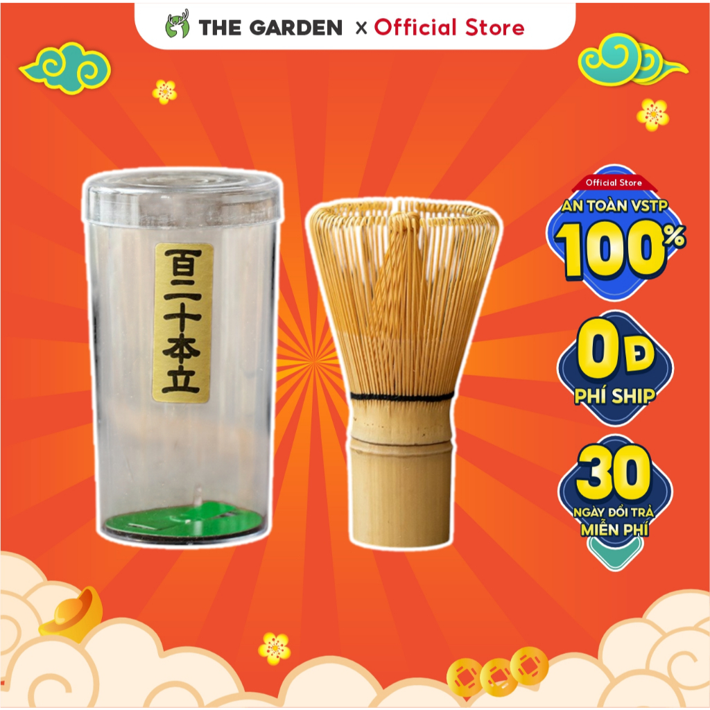 Chổi chasen đánh trà xanh matcha phong cách Nhật Bản THE GARDEN IGWT chất liệu tre cao cấp 80 100 12