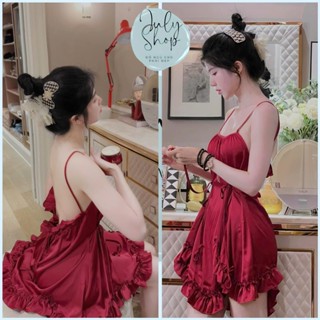 [<1m6] Đầm Ngủ Nữ, Váy Ngủ JULY 2 Dây Lai Bèo Gợi Cảm Đáng Yêu Chất Lụa Latin Cao Cấp Freesize