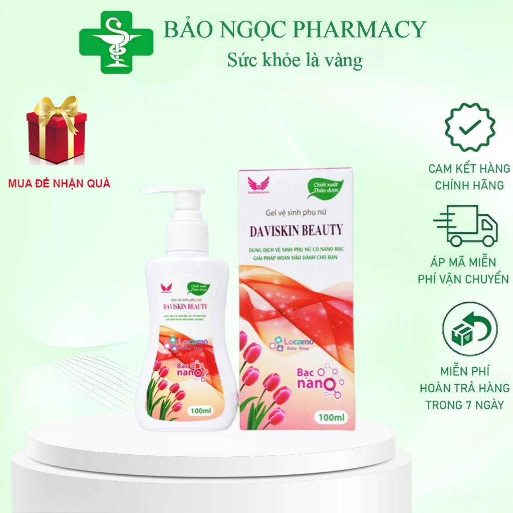 [CHÍNH HÃNG] Dung dịch vệ sinh phụ nữ Daviskin beauty Nước rửa phụ khoa Gel vệ sinh làm sạch thơm 10
