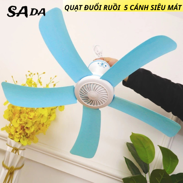 Quạt trần mini 3 cánh 5 cánh nhựa ABS cao cấp,Quạt màn treo phòng ngủ nhỏ quạt đuổi ruồi quạt em bé