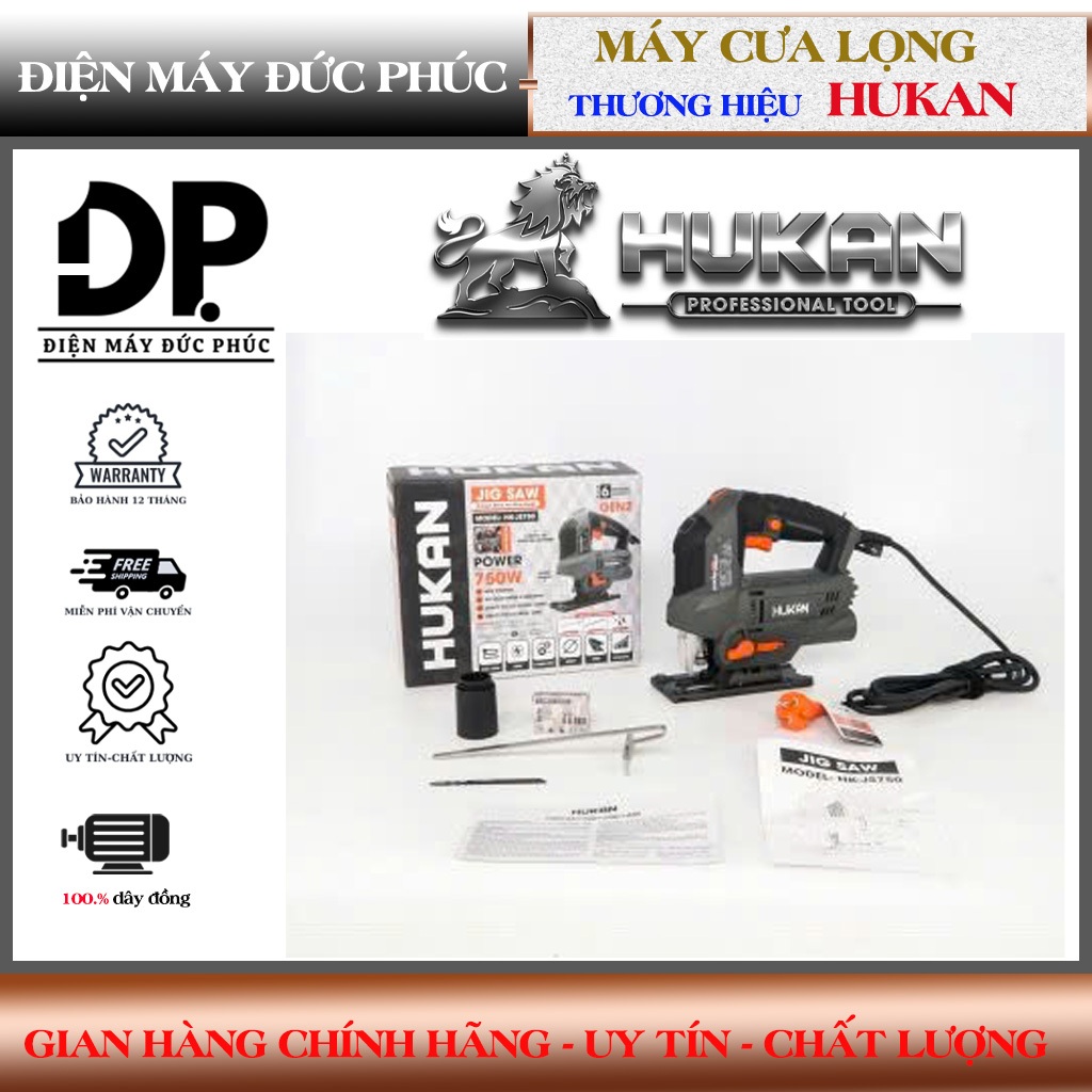 Máy cưa lọng cầm tay HUKAN HK-JS750,Công suất 750w, 6Cấp chỉnh tốc,Tốc độ 3000v/p, 3 Cáp chỉnh lưỡi