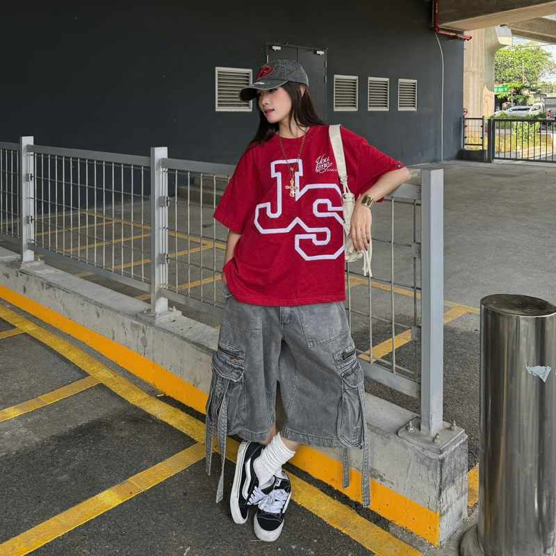 JS tee BOXY - Áo thun cổ tròn Thêu xù JS form rộng nam nữ unisex 🖤 Áo phông boxy Brand Jaystoree | BigBuy360 - bigbuy360.vn