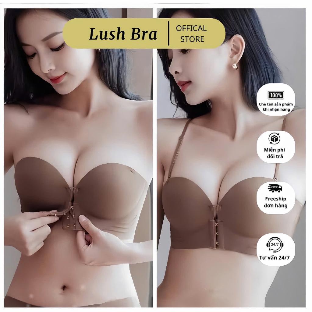 Áo Ngực  Không Dây chống tụt dày 3cm , áo quây cài trước siêu  nâng ngực  tạo  khe đẩy quả mặc áo hở