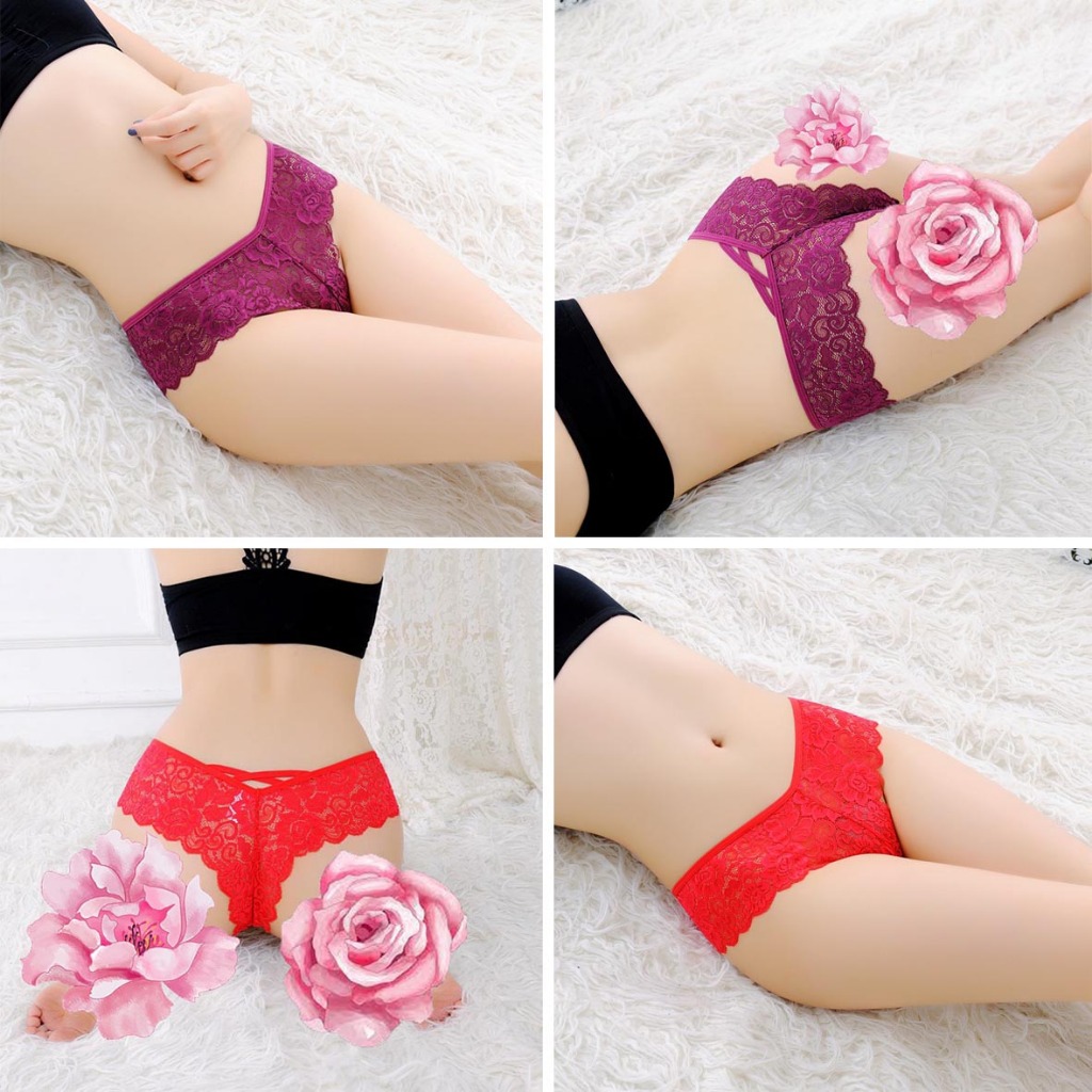 Quần lót nữ ren lưới phối dây nửa mông đẹp xinh quyến rũ thoáng mát siêu tôn dáng quần lót ren tôn d