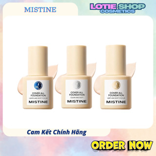 Kem Nền Dưỡng Ẩm MISTINE Dạng Lỏng Che Khuyết Điểm Kiềm Dầu 36h Kèm Bản Dùng Thử và Bông Mút