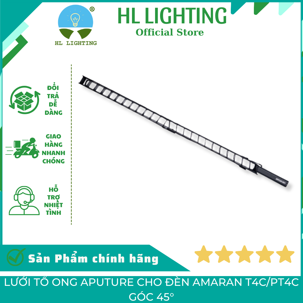 Lưới Tổ Ong Aputure Cho Đèn Amaran T4C/PT4C Góc 45° - HL Lighting