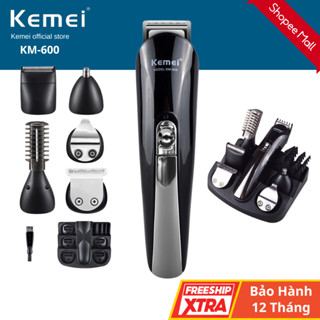 Tông Đơ Đa Năng 6 In 1 Kemei KM-600, Tăng Đơ Kiêm Máy Cạo Râu Cắt Tóc, Tỉa Lông Mũi, BH Chính Hãng