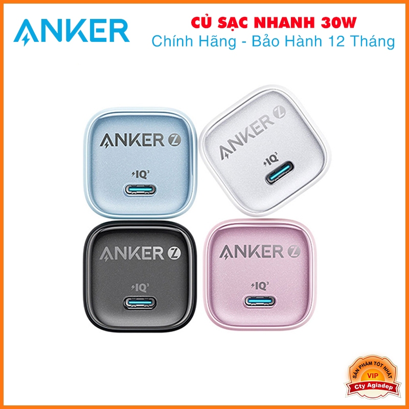 Củ sạc nhanh Anker 30W cho mọi loại điện thoại IQ PD TYPE-C - Hàng Cao Cấp