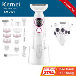 Máy Cạo Lông Toàn Thân 5 In 1 Kemei 7101, Máy Cạo Lông Bikini, Lông Mày, Lông Mũi Lông Mặt  BH 12T