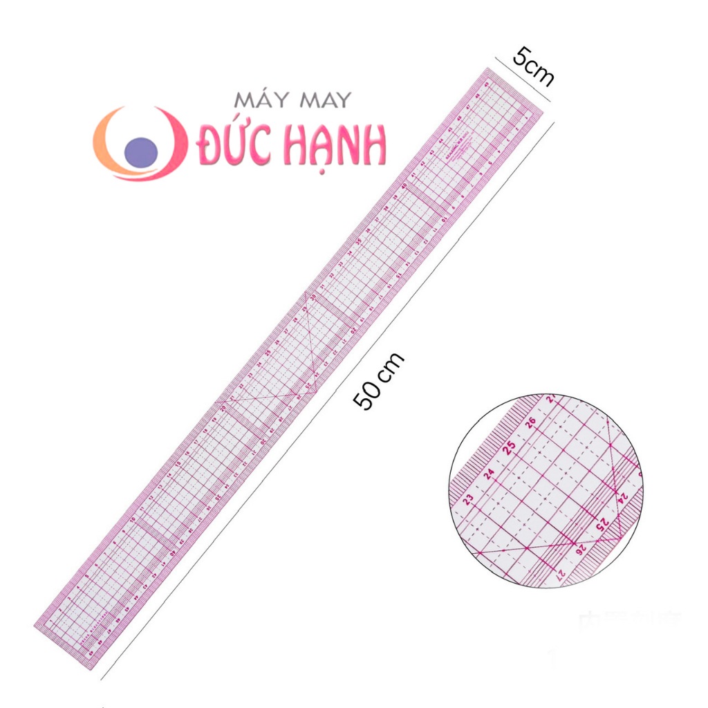 Thước nhựa thẳng tỉ lệ 50cm