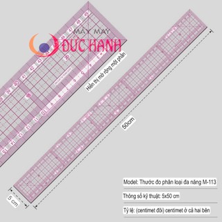 Thước nhựa thẳng tỉ lệ 50cm
