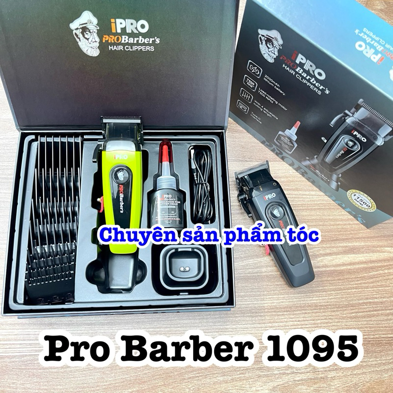 ✅iPro Tông đơ cắt tóc Pro Barber S1095 cao cấp 10W pin Lithium Ion 2000mAh thời gian sử dụng 150 phú
