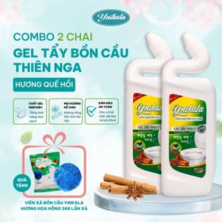 Combo 2 gel tẩy bồn cầu thiên nga Ynikala 1KG/chai hương quế đậm đặc, làm sạch nhà vệ sinh, nhà tắm
