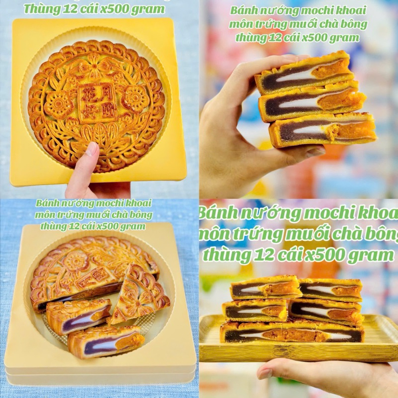 BÁNH NƯỚNG MOCHI KHOAI MÔN TRỨNG MUỐI CHÀ BÔNG 500gr