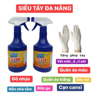 GOODCLEAN Cặp Tẩy đa năng  2 chai 1000ml  Tẩy mốc quần áo, xoong nồi, inox...