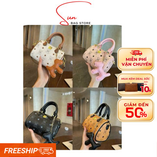 [Hàng loại 1] Túi xách nữ gấu treo hai quai siêu HOT, đeo chéo, đeo vai, túi đi chơi, dự tiệc, da cao cấp 17cm SB684