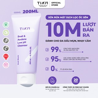 Sữa Rửa Mặt Dịch Lọc Ốc Sên Làm Dịu Và Phục Hồi Dành Cho Da Nhạy Cảm TIA’M Snail & Azulene Low pH Cleanser 200ml