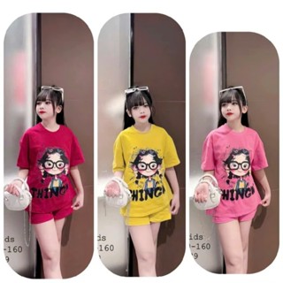 SÉT BỘ QUẦN ĐÙI ÁO phông 3 MÀU BÉ GÁI ( HỌA TIẾT CÔ GÁI TÓC XÙ ) SIZE 9-45 KG mềm mịn M99