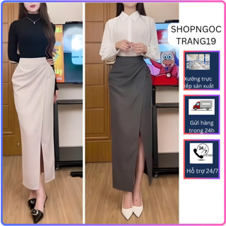 Chân Váy Bút Chì Nhúm Eo Sẻ Tà Siêu Hót 2025_Chất Liệu Vitex Cao Cấp_SHOPNGOCTRANG19_184