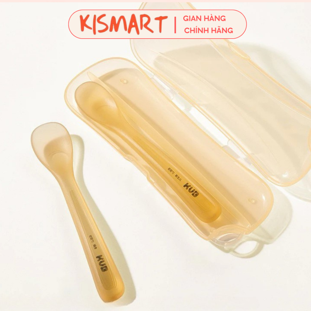 Set Thìa Mềm Silicon Cao Cấp KUB Kidsmart Cho Trẻ Sơ Sinh Thìa Ăn Dặm Siêu Mềm Cao Cấp Kèm Hộp
