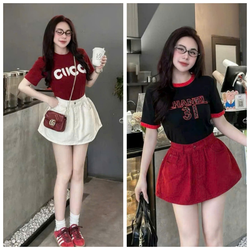 VÁY BỒNG - Chân váy jean nữ phom dáng ngắn kèm quần bảo hộ chất demin mềm mịn không dãn