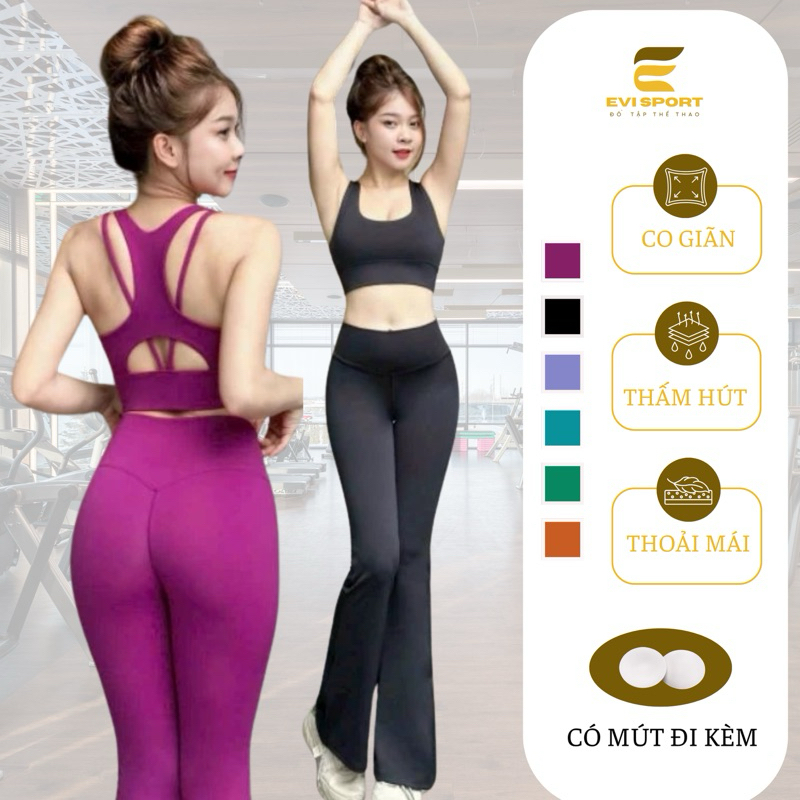 Bộ đồ ống loe thể thao zumba,gym,yoga 4 dây