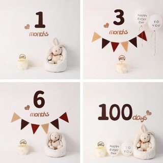 Set Lẻ Trang Trí Sinh Nhật Đầy Tháng Kỷ Niệm Ngày Yêu Nhau Tông Nâu Be Hàn Quốc Xinh Xắn