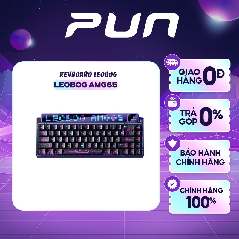 Leobog AMG65 phím cơ 65% tích hợp màn hình ma trận, âm gõ siêu đỉnh