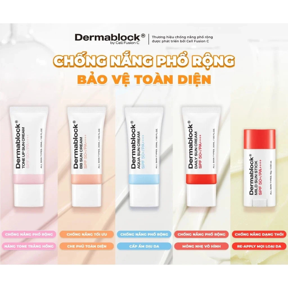 Ảnh 7 của Kem Chống Nắng Dermablock SPF50+ PA++++ Giúp Chống Nắng Và Nâng Tone Cho Mọi Loại Da 35ml