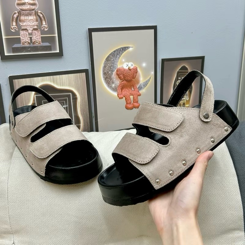 Dép sandal nữ quai hậu đế cao 4-5cm Đ01 quai nỉ bản to mới Chốt Đinh | BigBuy360 - bigbuy360.vn