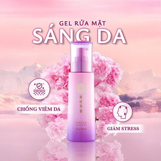 [MỸ PHẨM TÁI SINH] SAKURA SAKUYAHIME Face Wash - Gel rửa mặt làm sạch dịu nhẹ, dưỡng sáng, trẻ hoá da