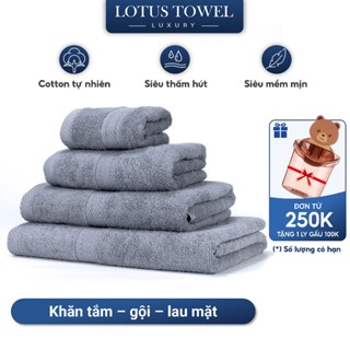 Khăn Tắm, Gội, Lau Mặt Châu Âu LOTUS 100% Cotton Mềm Mịn Thấm Hút Dùng Cho Gia Đình Spa Khách Sạn