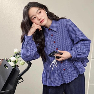 Áo sơ mi kiểu nữ cổ sen phối bèo có dây buộc điều chỉnh eo HAVANA AO406 Kenco.Clothing Sài Gòn